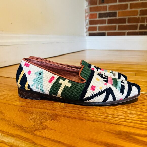 By Paige Anchor Needlepoint Loafers Size 10 - Picture 3 of 16